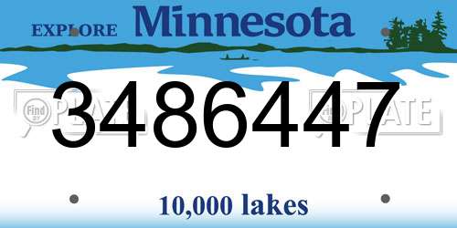 3486447 Minnesota License Plate