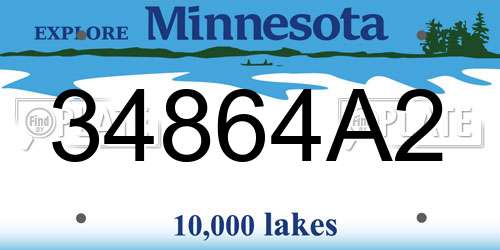 34864A2 Minnesota License Plate