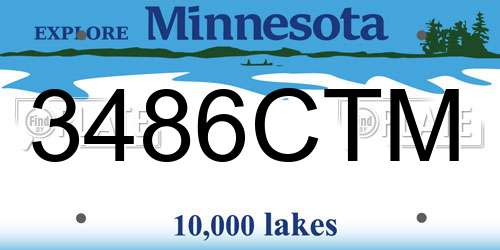 3486CTM Minnesota License Plate