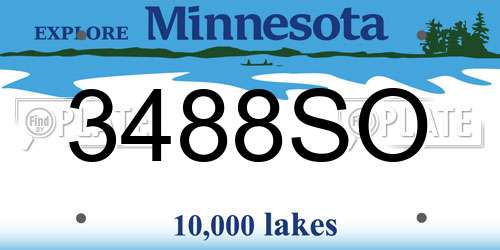 3488SO Minnesota License Plate