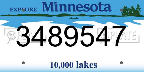 3489547 Minnesota License Plate