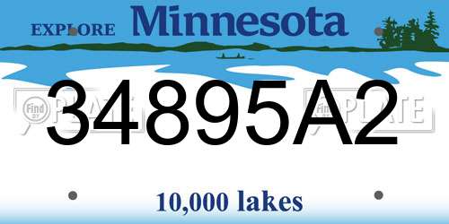 34895A2 Minnesota License Plate