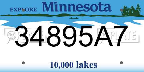 34895A7 Minnesota License Plate