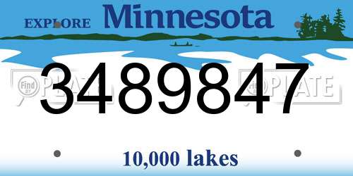 3489847 Minnesota License Plate