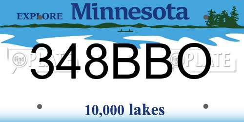 348BBO Minnesota License Plate
