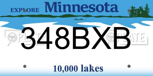 348BXB Minnesota License Plate