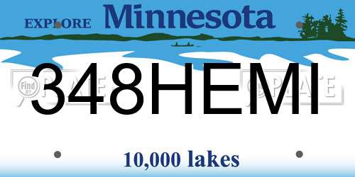 348HEMI Minnesota License Plate