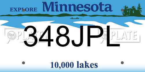 348JPL Minnesota License Plate