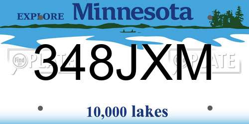 348JXM Minnesota License Plate