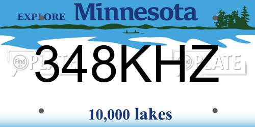 348KHZ Minnesota License Plate