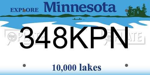 348KPN Minnesota License Plate