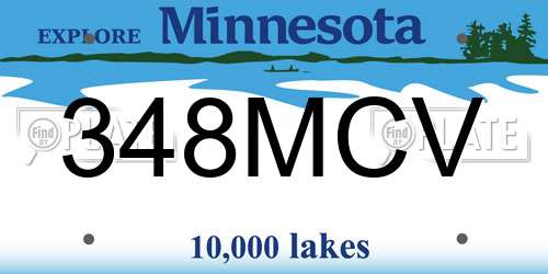 348MCV Minnesota License Plate