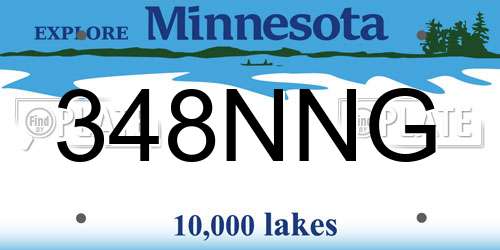 348NNG Minnesota License Plate