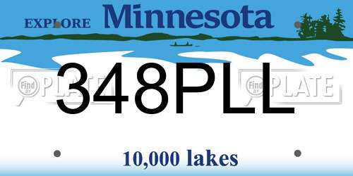 348PLL Minnesota License Plate