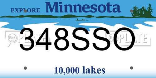 348SSO Minnesota License Plate