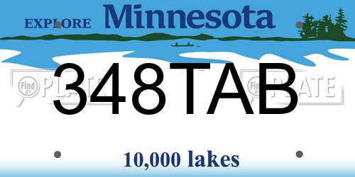 348TAB Minnesota License Plate