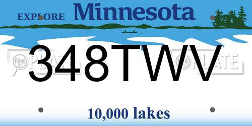 348TWV Minnesota License Plate