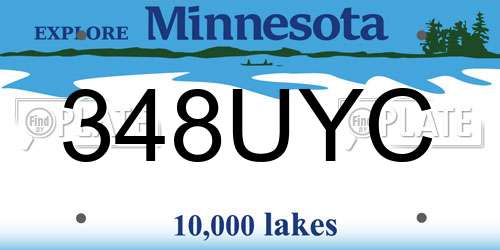 348UYC Minnesota License Plate