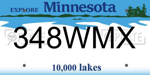 348WMX Minnesota License Plate