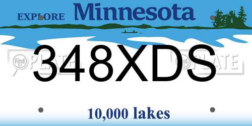 348XDS Minnesota License Plate