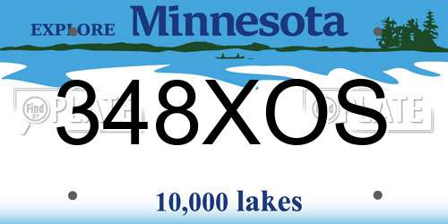 348XOS Minnesota License Plate
