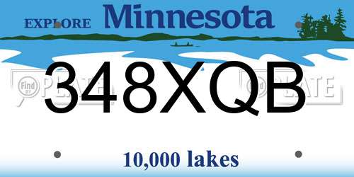 348XQB Minnesota License Plate