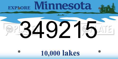 349215 Minnesota License Plate