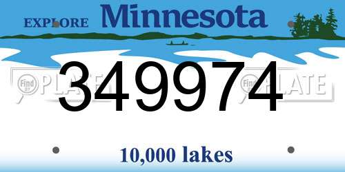 349974 Minnesota License Plate