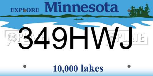 349HWJ Minnesota License Plate