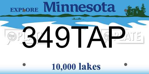 349TAP Minnesota License Plate