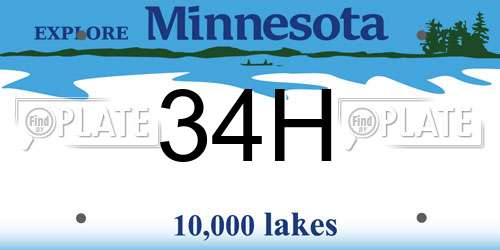 34H Minnesota License Plate