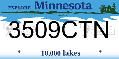3509CTN Minnesota License Plate
