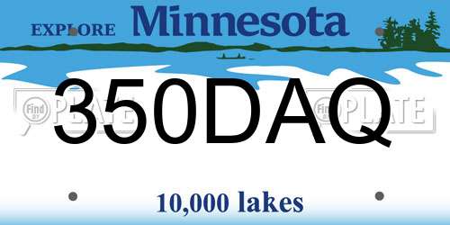 350DAQ Minnesota License Plate