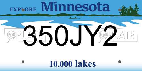 350JY2 Minnesota License Plate