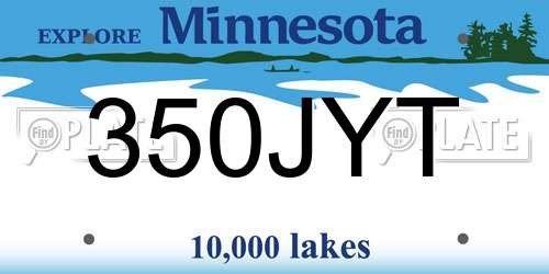 350JYT Minnesota License Plate
