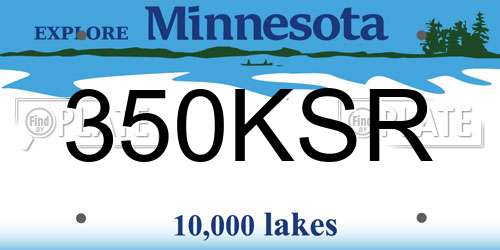 350KSR Minnesota License Plate