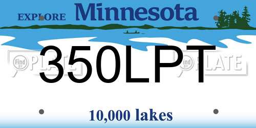 350LPT Minnesota License Plate