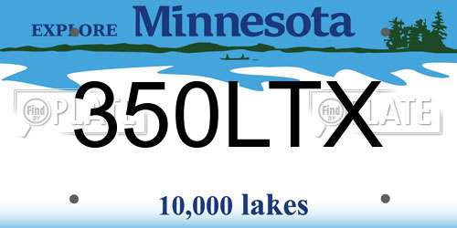 350LTX Minnesota License Plate