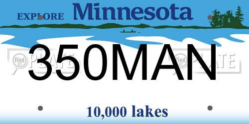 350MAN Minnesota License Plate