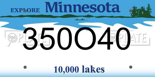 350O40 Minnesota License Plate