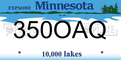 350OAQ Minnesota License Plate