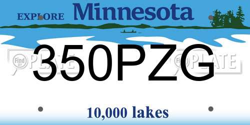 350PZG Minnesota License Plate