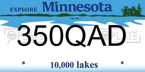 350QAD Minnesota License Plate