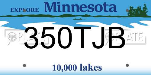 350TJB Minnesota License Plate