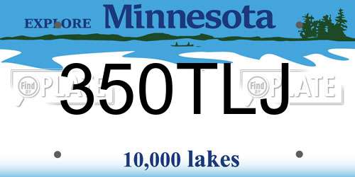 350TLJ Minnesota License Plate