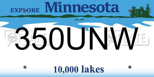 350UNW Minnesota License Plate