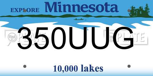 350UUG Minnesota License Plate