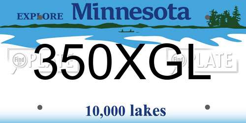 350XGL Minnesota License Plate