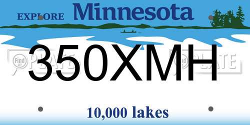 350XMH Minnesota License Plate