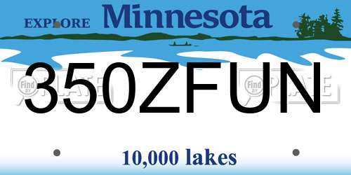 350ZFUN Minnesota License Plate